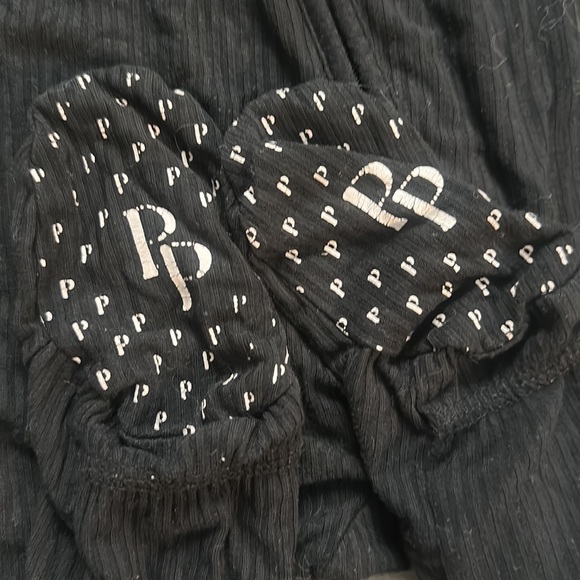 Black ribbed Posh Peanut zippie pajama - Picture 3 of 4